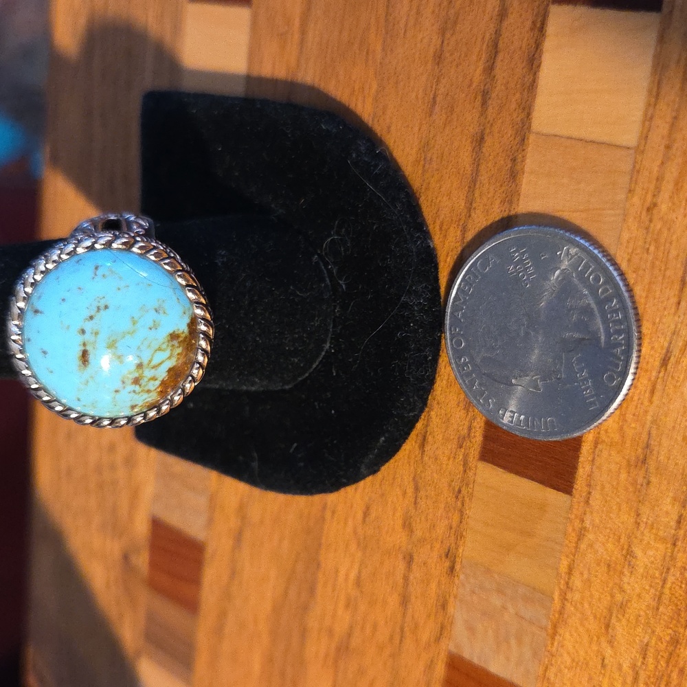 Big Bold BarseTurquoise and Bronze Women's or Mens Ring Size 9.5 - Picture 10 of 10